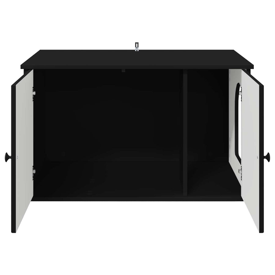 Kattenhuis Zwart 85 x 55 x 50,5 cm Bewerkt hout