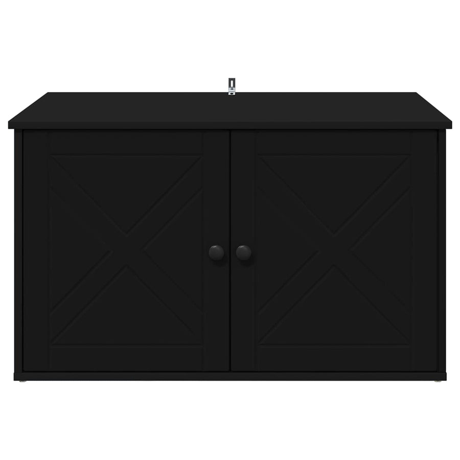 Kattenhuis Zwart 85 x 55 x 50,5 cm Bewerkt hout