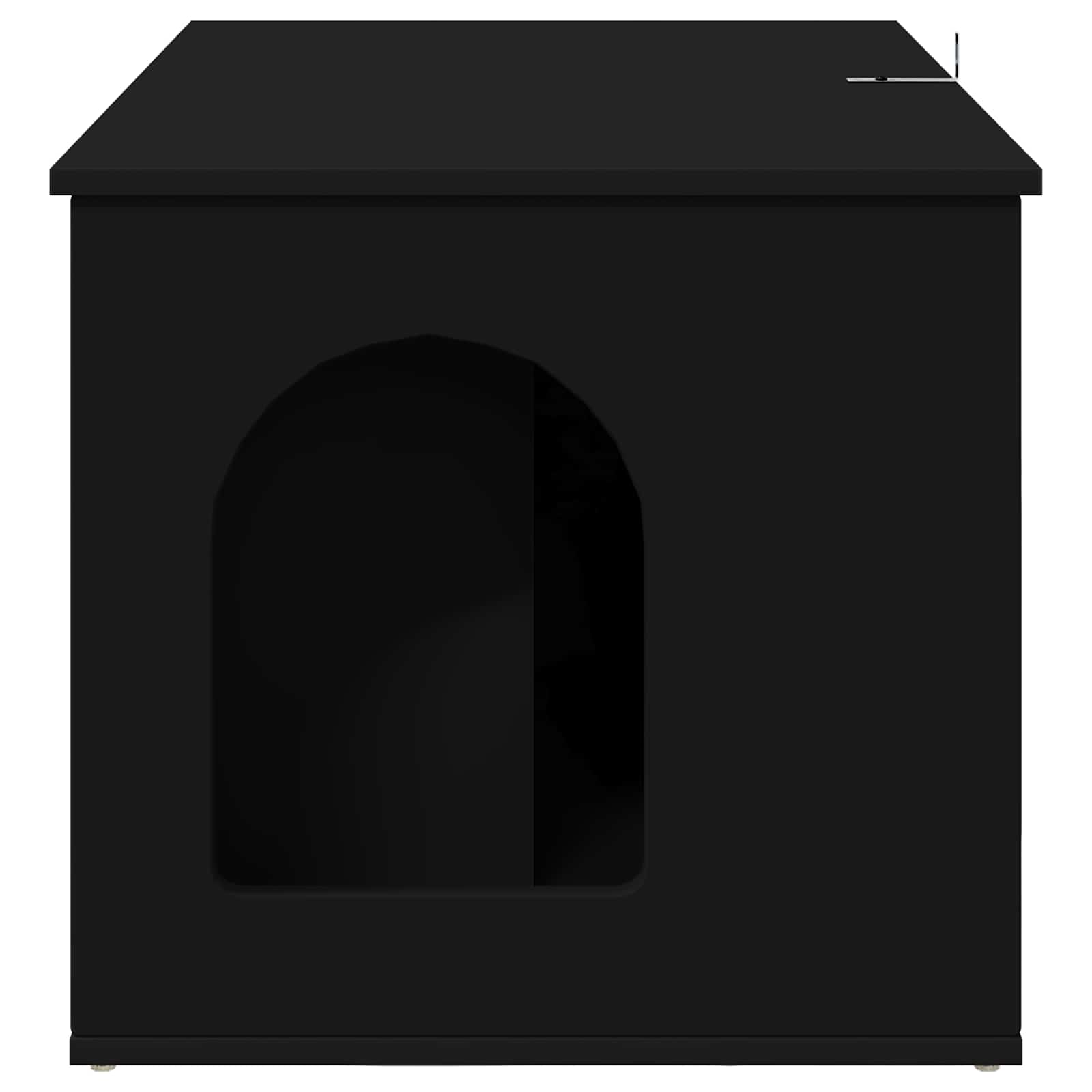 Kattenhuis Zwart 85 x 55 x 50,5 cm Bewerkt hout