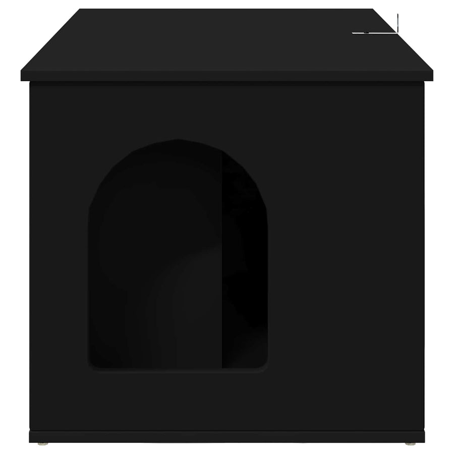 Kattenhuis Zwart 85 x 55 x 50,5 cm Bewerkt hout