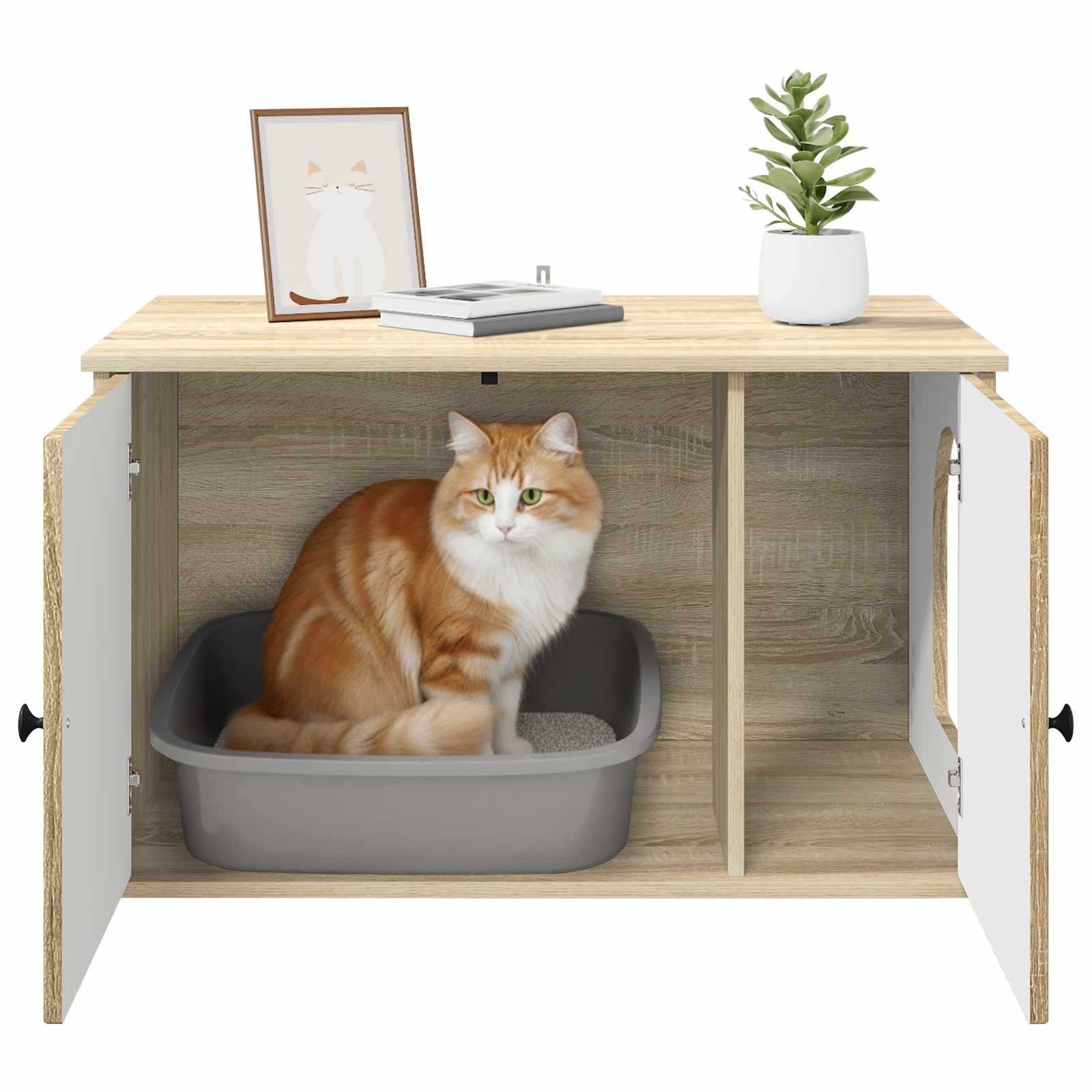 Kattenhuis Sonoma 85 x 55 x 50,5 cm Bewerkt hout
