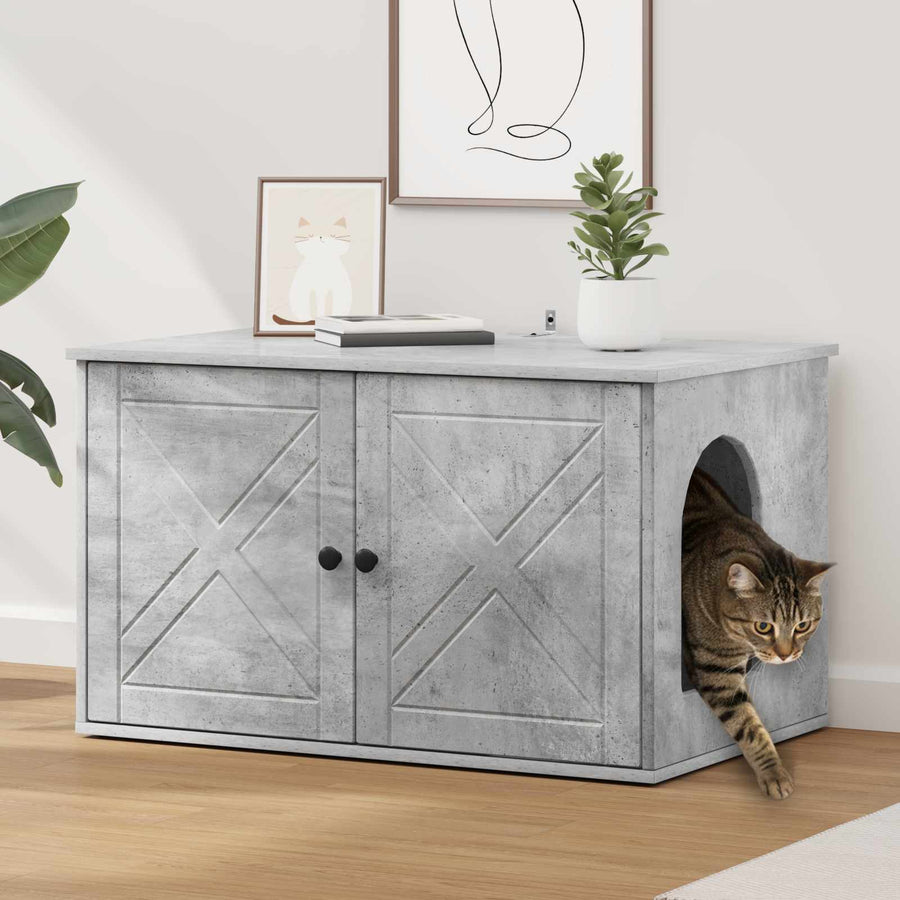 Kattenhuis Beton 85 x 55 x 50 cm Bewerkt hout