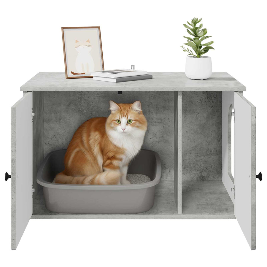 Kattenhuis Beton 85 x 55 x 50 cm Bewerkt hout