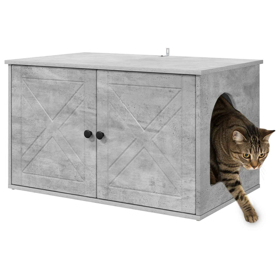 Kattenhuis Beton 85 x 55 x 50 cm Bewerkt hout