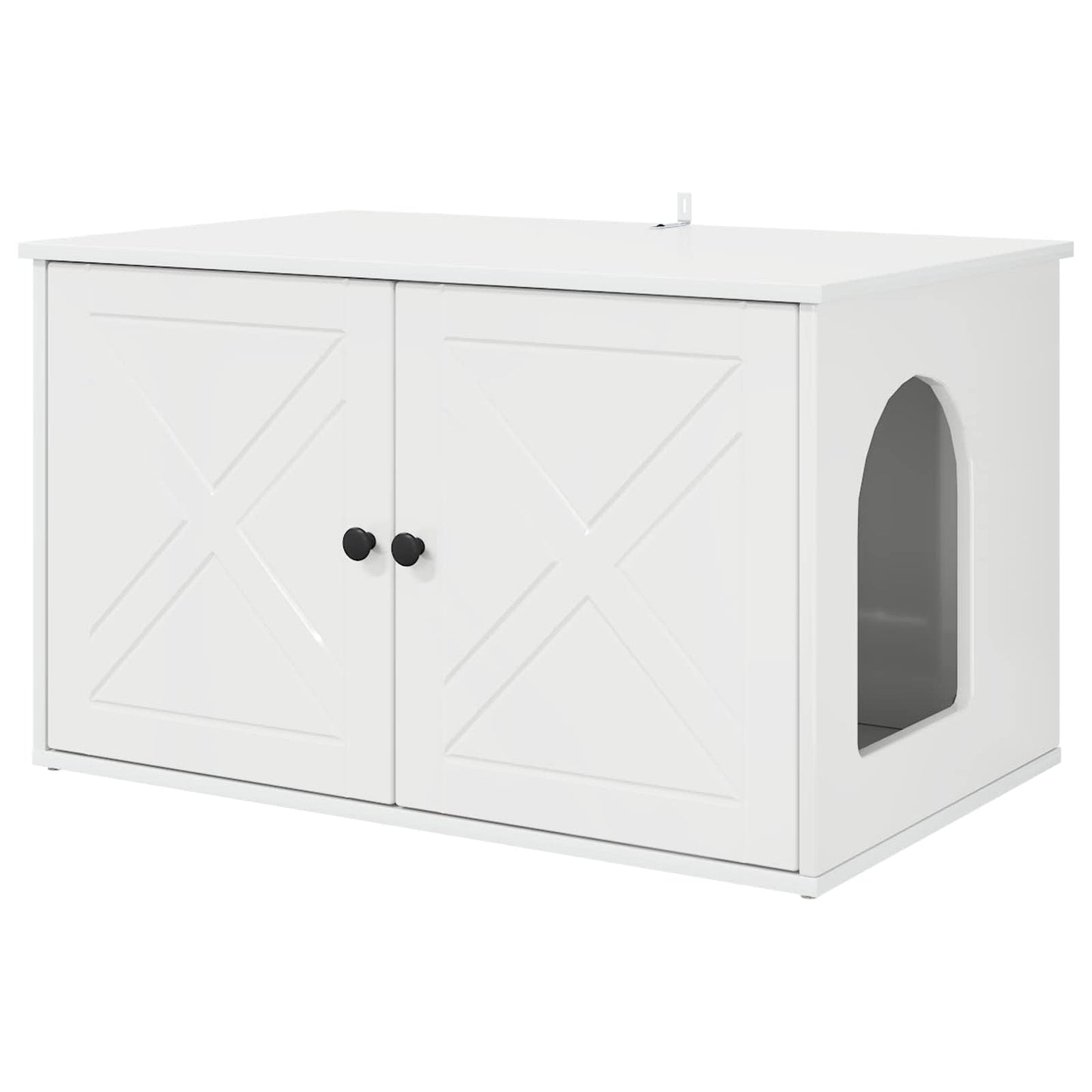 Kattenhuis Glanzend Wit 85 x 55 x 50 cm Bewerkt hout