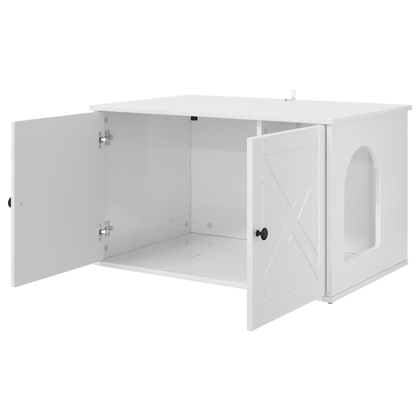 Kattenhuis Glanzend Wit 85 x 55 x 50 cm Bewerkt hout