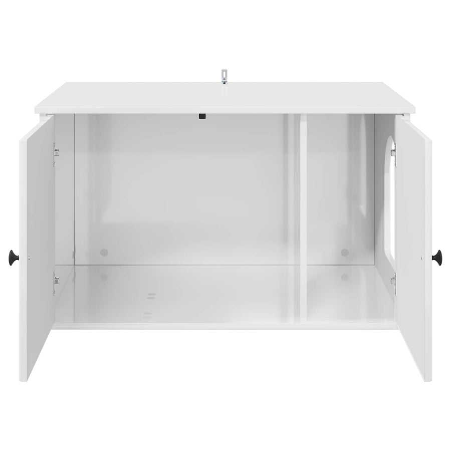 Kattenhuis Glanzend Wit 85 x 55 x 50 cm Bewerkt hout