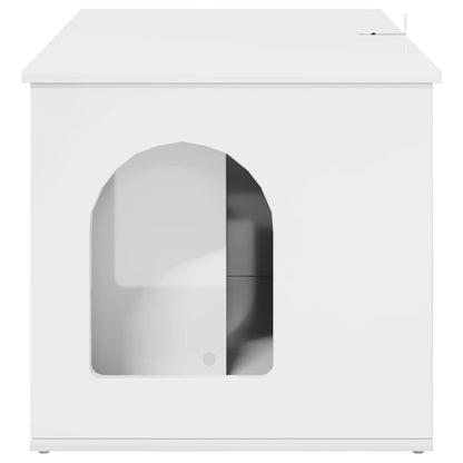 Kattenhuis Glanzend Wit 85 x 55 x 50 cm Bewerkt hout