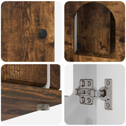 Kattenhuis Gerookt eiken 85 x 55 x 50 cm Bewerkt hout