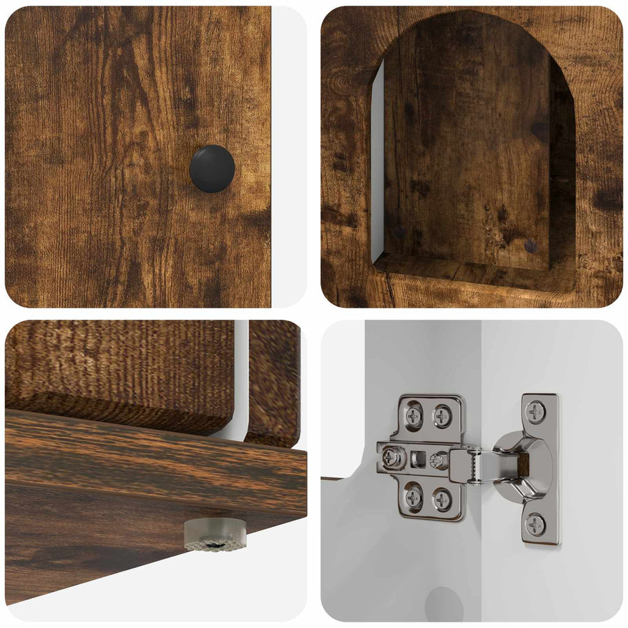 Kattenhuis Gerookt eiken 85 x 55 x 50 cm Bewerkt hout