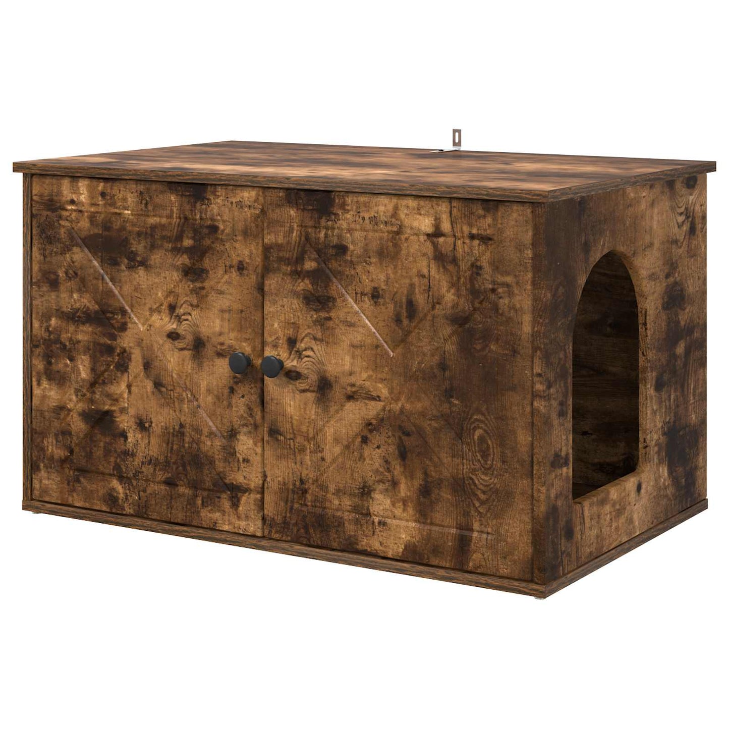 Kattenhuis Gerookt eiken 85 x 55 x 50 cm Bewerkt hout