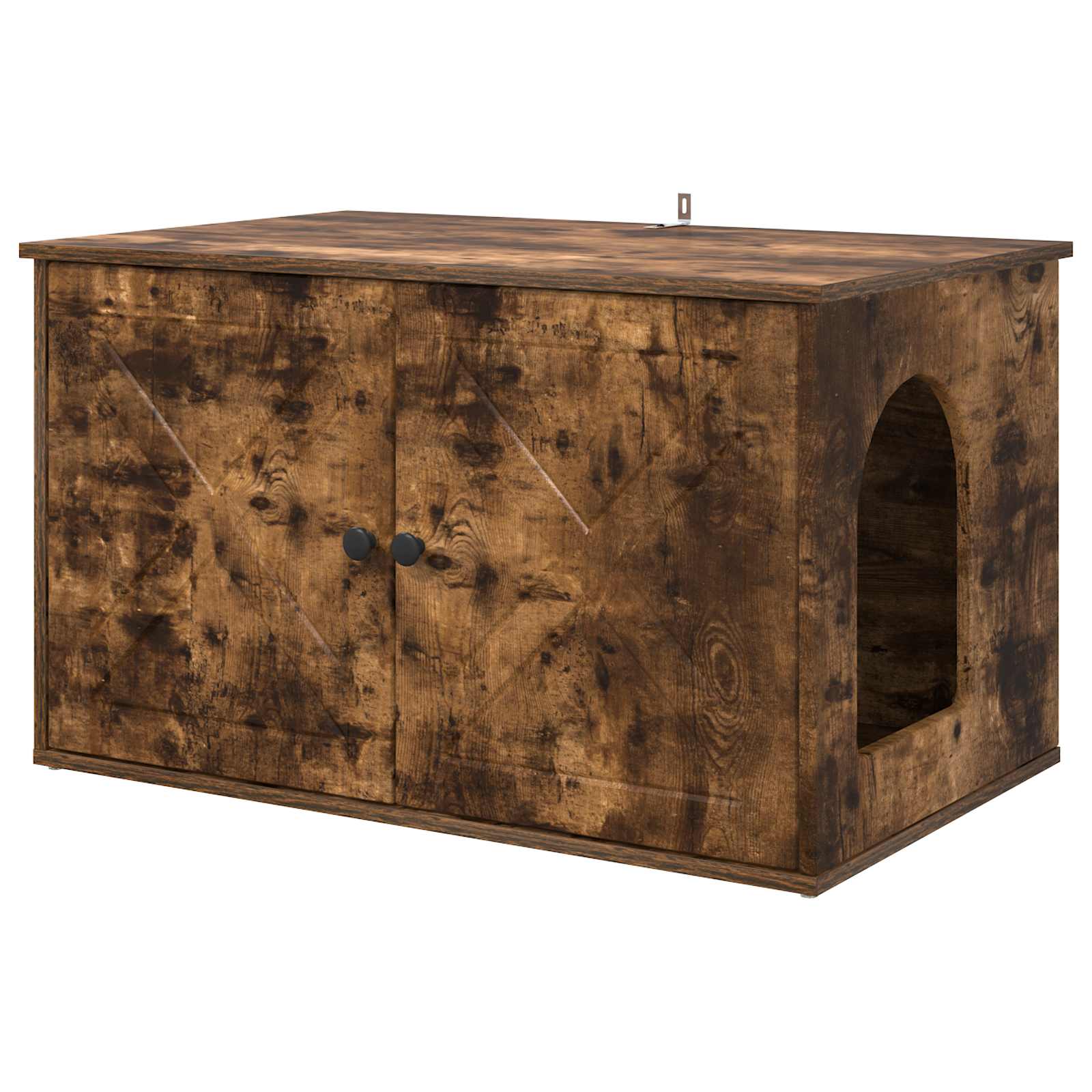 Kattenhuis Gerookt eiken 85 x 55 x 50 cm Bewerkt hout