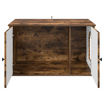 Kattenhuis Gerookt eiken 85 x 55 x 50 cm Bewerkt hout
