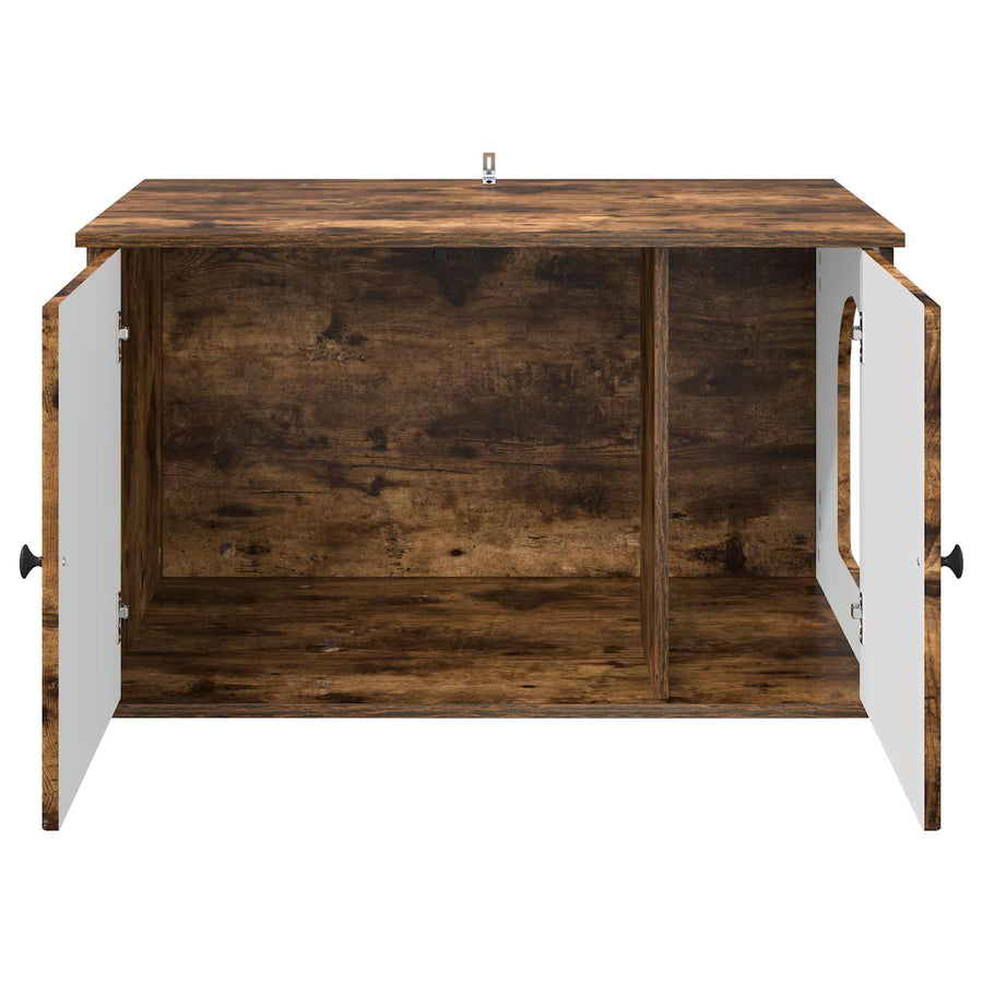Kattenhuis Gerookt eiken 85 x 55 x 50 cm Bewerkt hout