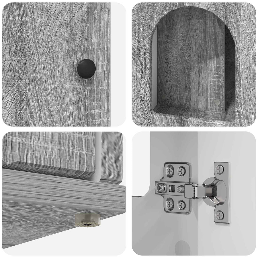 Kattenhuis Grijs Sonoma 85 x 55 x 50 cm Bewerkt hout