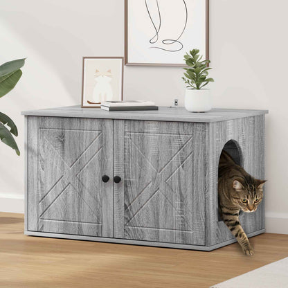 Kattenhuis Grijs Sonoma 85 x 55 x 50 cm Bewerkt hout