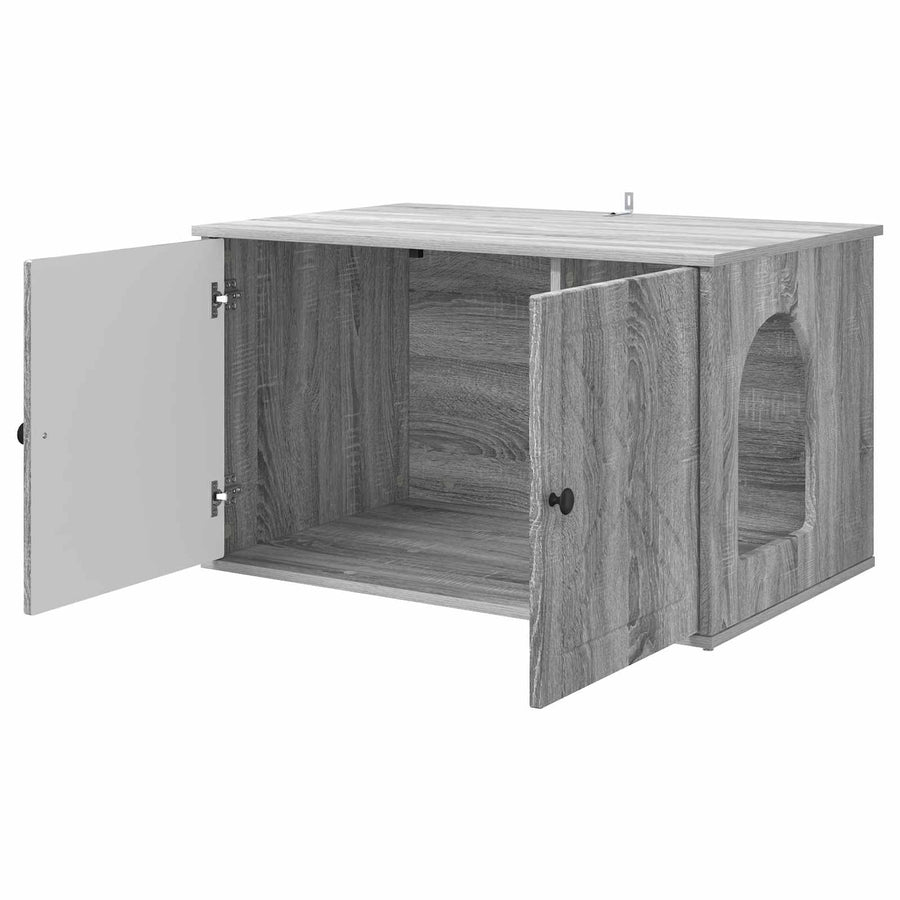Kattenhuis Grijs Sonoma 85 x 55 x 50 cm Bewerkt hout