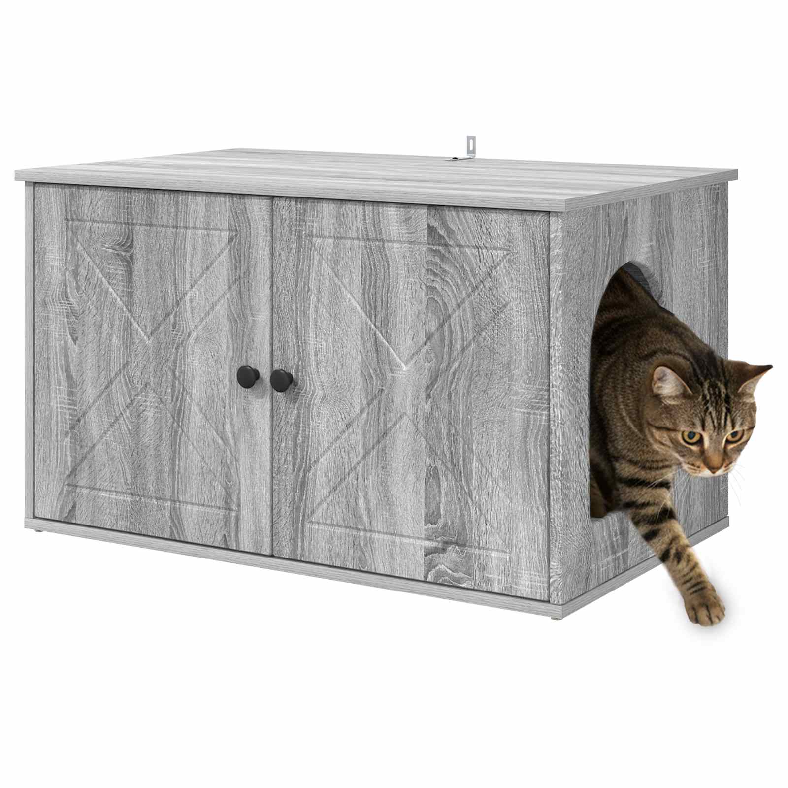 Kattenhuis Grijs Sonoma 85 x 55 x 50 cm Bewerkt hout