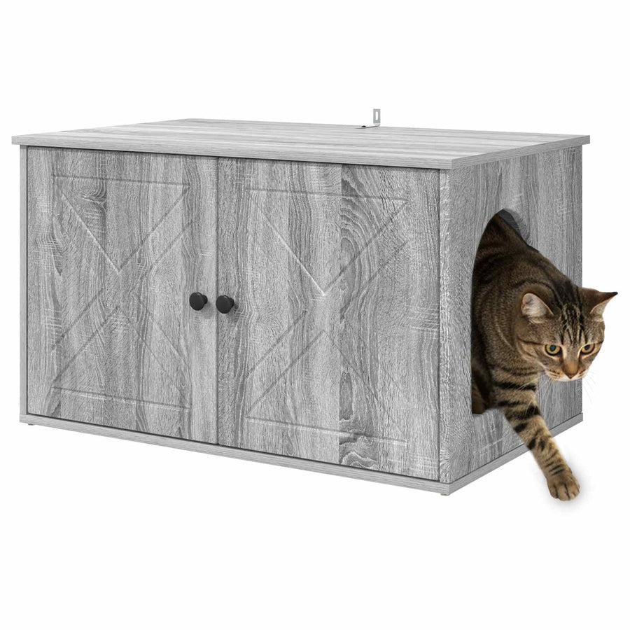 Kattenhuis Grijs Sonoma 85 x 55 x 50 cm Bewerkt hout
