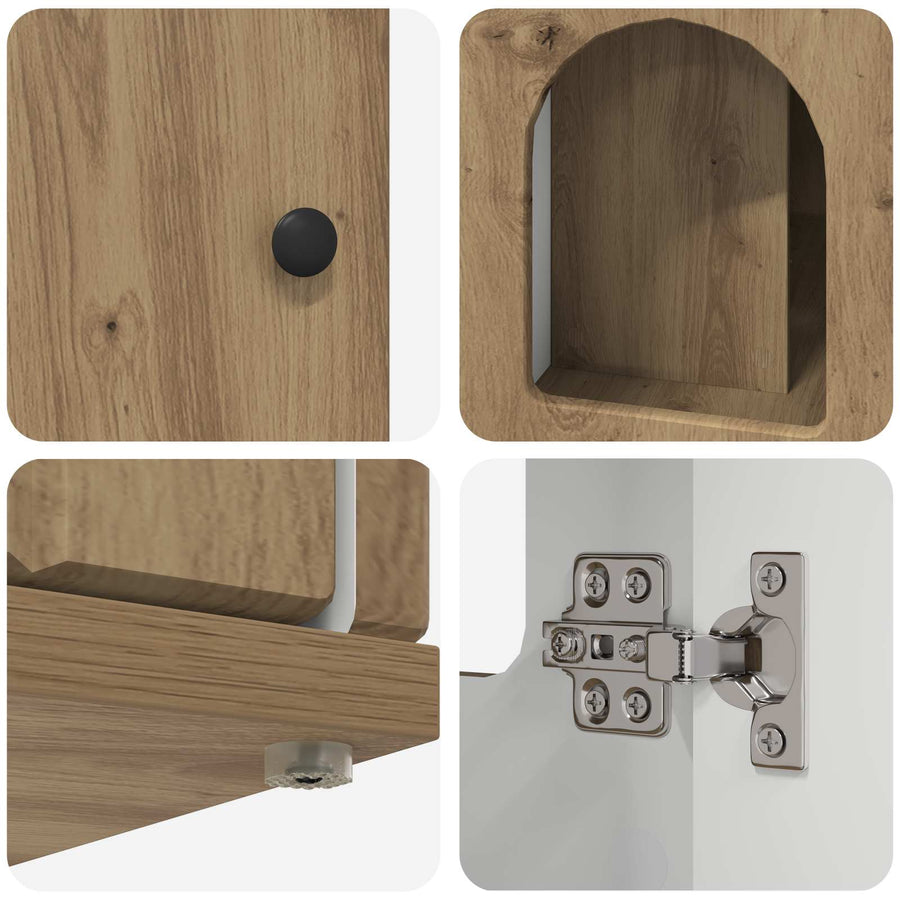 Kattenhuis Ambachtelijk eiken 85 x 55 x 50 cm Bewerkt hout
