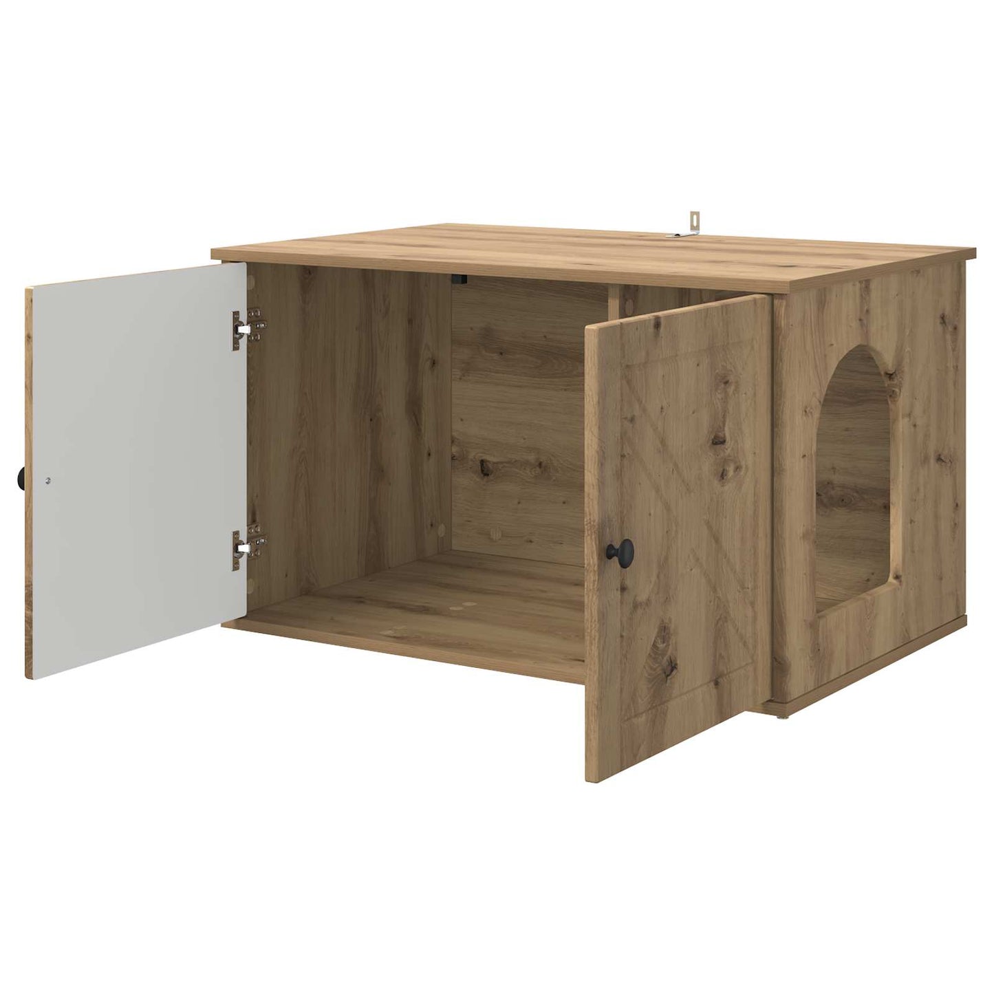 Kattenhuis Ambachtelijk eiken 85 x 55 x 50 cm Bewerkt hout