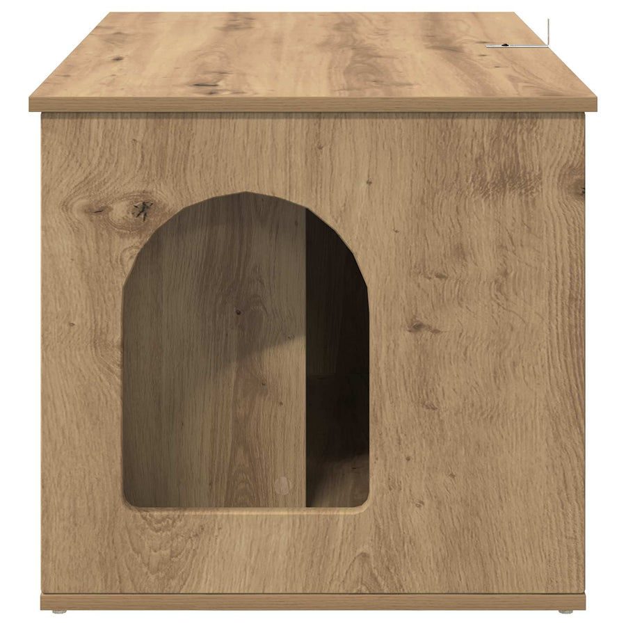 Kattenhuis Ambachtelijk eiken 85 x 55 x 50 cm Bewerkt hout