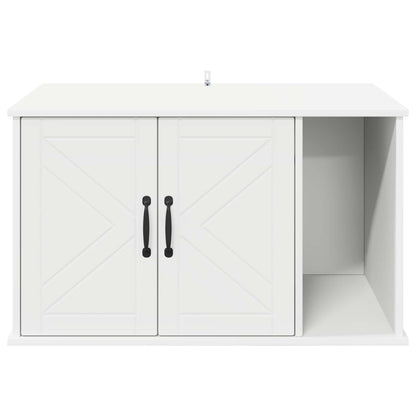 Kattenhuis Wit 85 x 55 x 50 cm Bewerkt hout