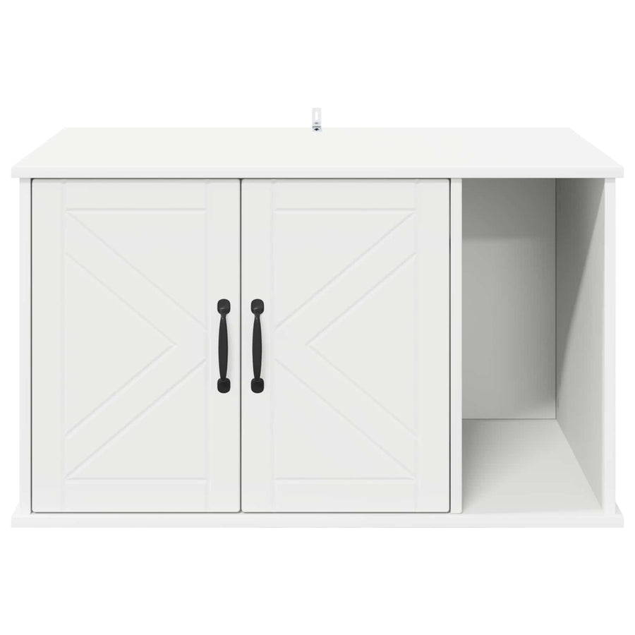 Kattenhuis Wit 85 x 55 x 50 cm Bewerkt hout