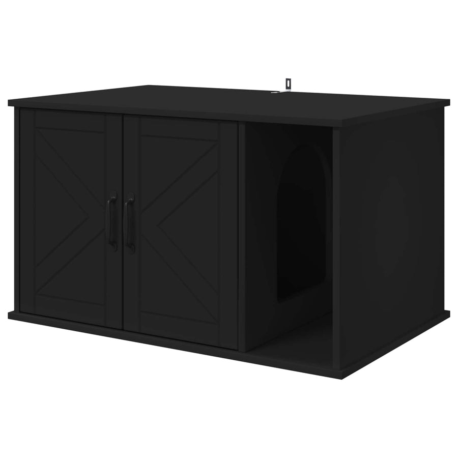 Kattenhuis Zwart 85 x 55 x 50 cm Bewerkt hout