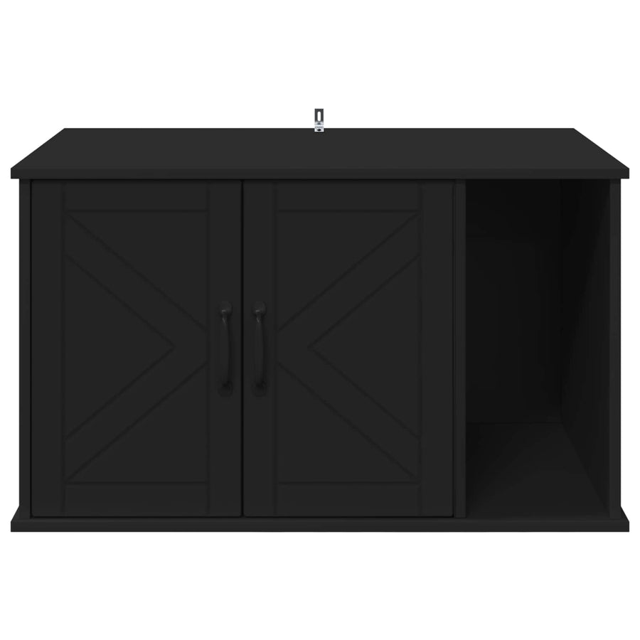 Kattenhuis Zwart 85 x 55 x 50 cm Bewerkt hout