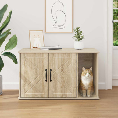 Kattenhuis Sonoma 85 x 55 x 50 cm Bewerkt hout