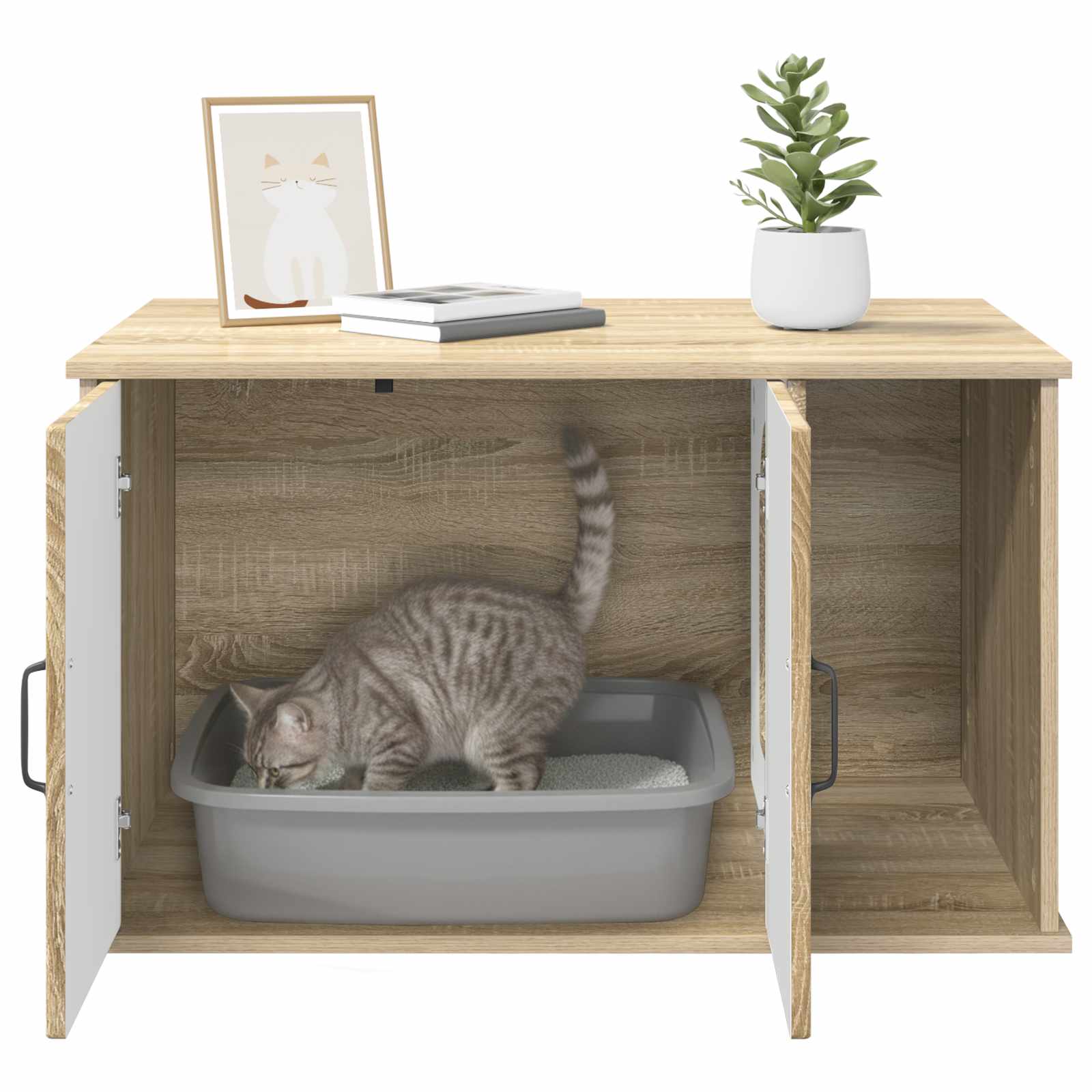 Kattenhuis Sonoma 85 x 55 x 50 cm Bewerkt hout