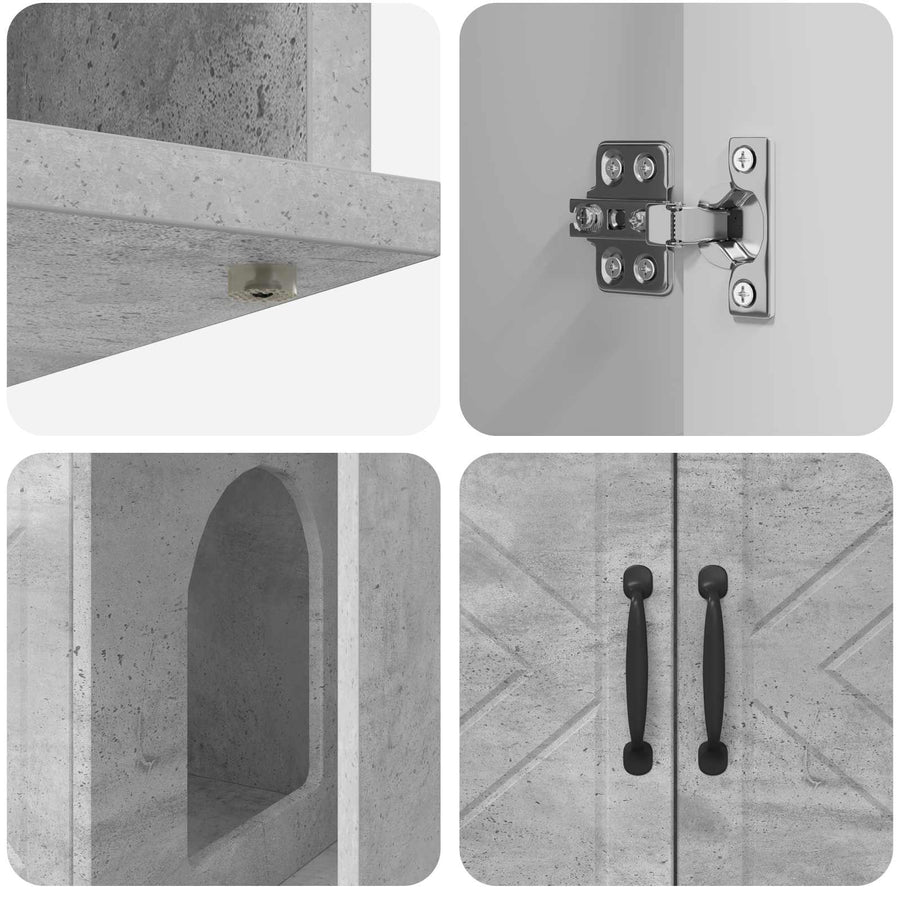 Kattenhuis Beton 85 x 55 x 50 cm Bewerkt hout