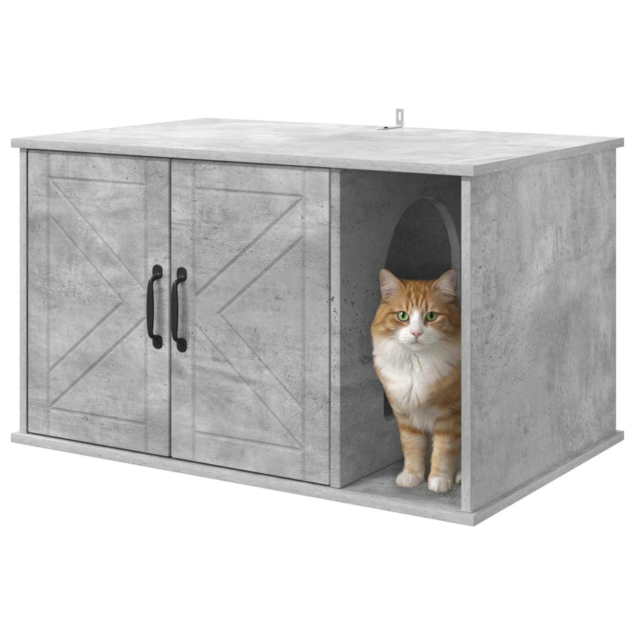 Kattenhuis Beton 85 x 55 x 50 cm Bewerkt hout