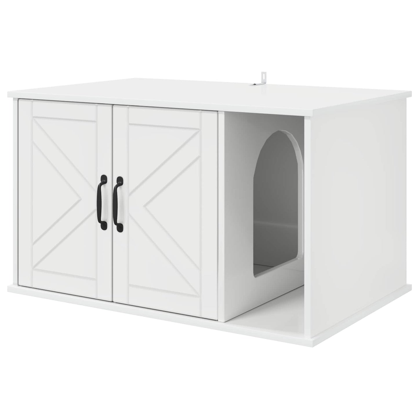 Kattenhuis Glanzend Wit 85 x 55 x 50 cm Bewerkt hout