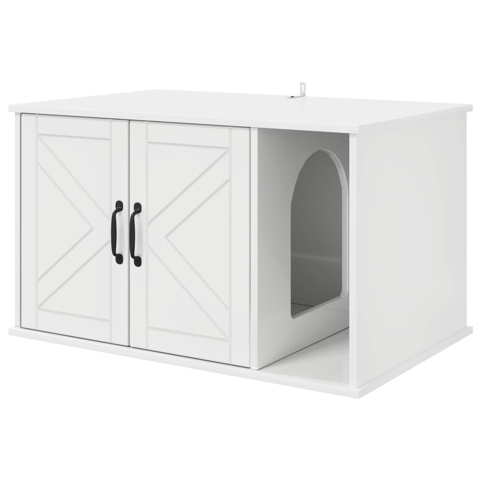 Kattenhuis Glanzend Wit 85 x 55 x 50 cm Bewerkt hout