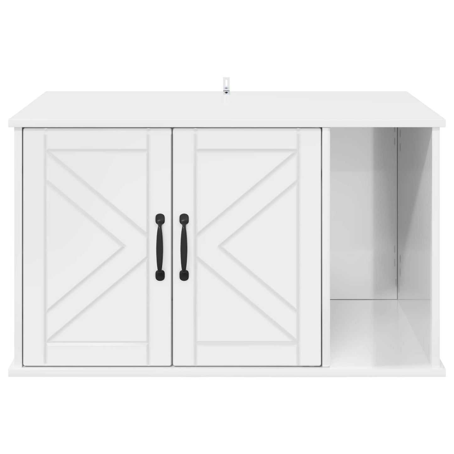 Kattenhuis Glanzend Wit 85 x 55 x 50 cm Bewerkt hout
