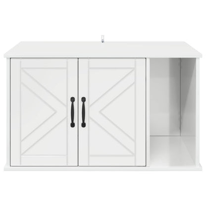Kattenhuis Glanzend Wit 85 x 55 x 50 cm Bewerkt hout