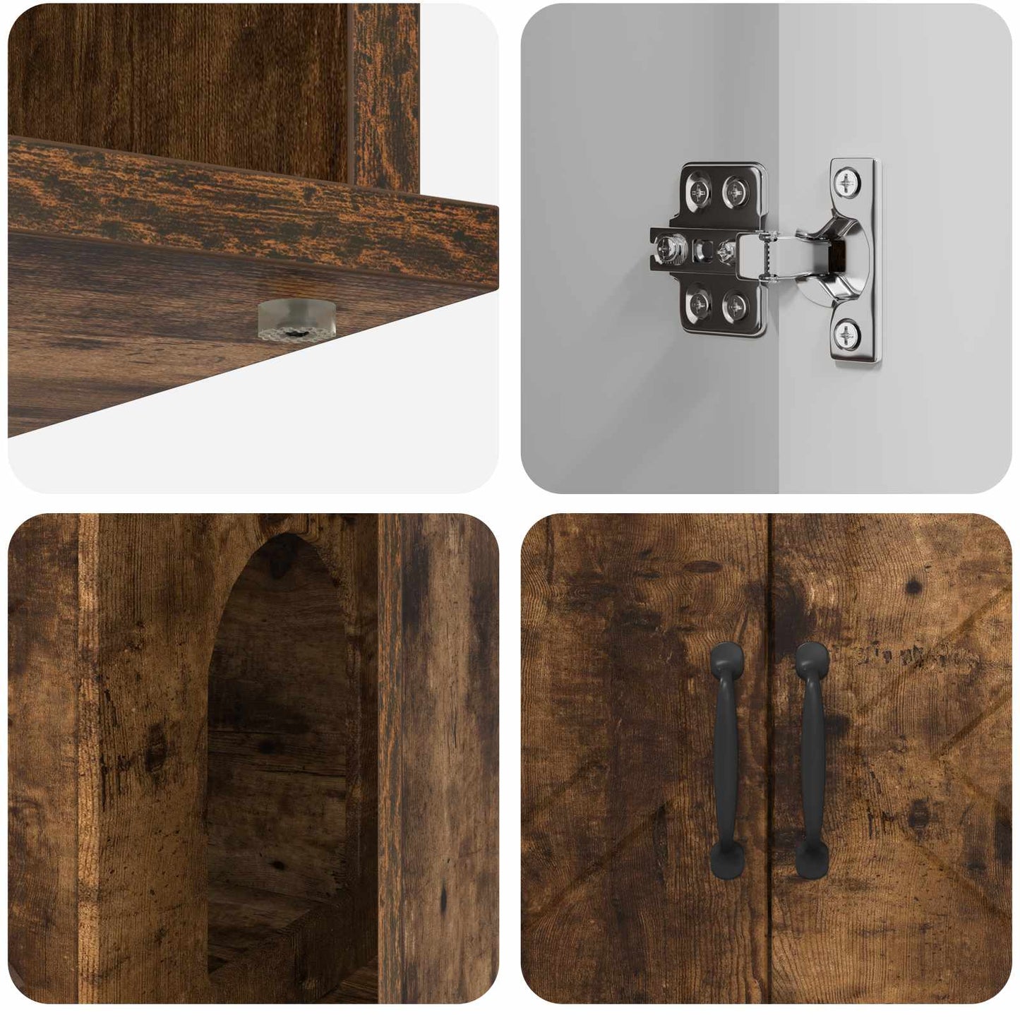 Kattenhuis Gerookt eiken 85 x 55 x 50 cm Bewerkt hout