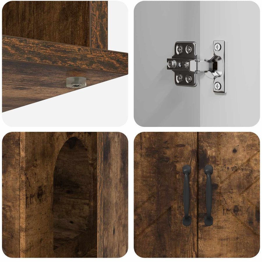 Kattenhuis Gerookt eiken 85 x 55 x 50 cm Bewerkt hout