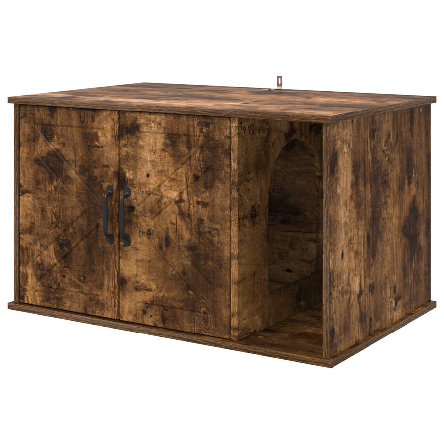 Kattenhuis Gerookt eiken 85 x 55 x 50 cm Bewerkt hout
