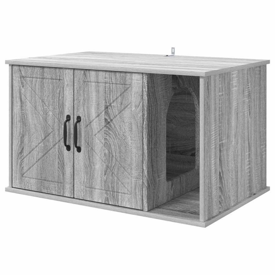 Kattenhuis Grijs Sonoma 85 x 55 x 50 cm Bewerkt hout