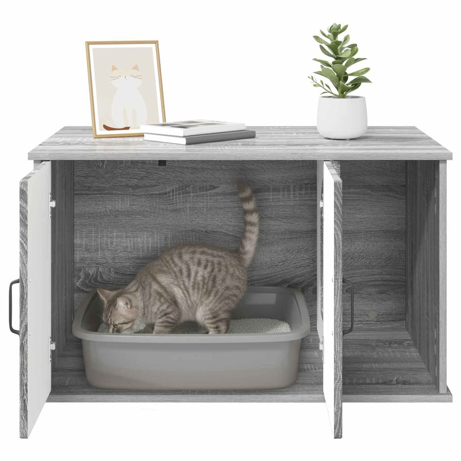 Kattenhuis Grijs Sonoma 85 x 55 x 50 cm Bewerkt hout