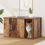 Kattenhuis 85 x 55 x 50 cm oudhout bewerkt hout