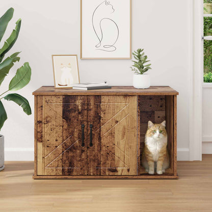 Kattenhuis Oudhout 85 x 55 x 50 cm Bewerkt hout