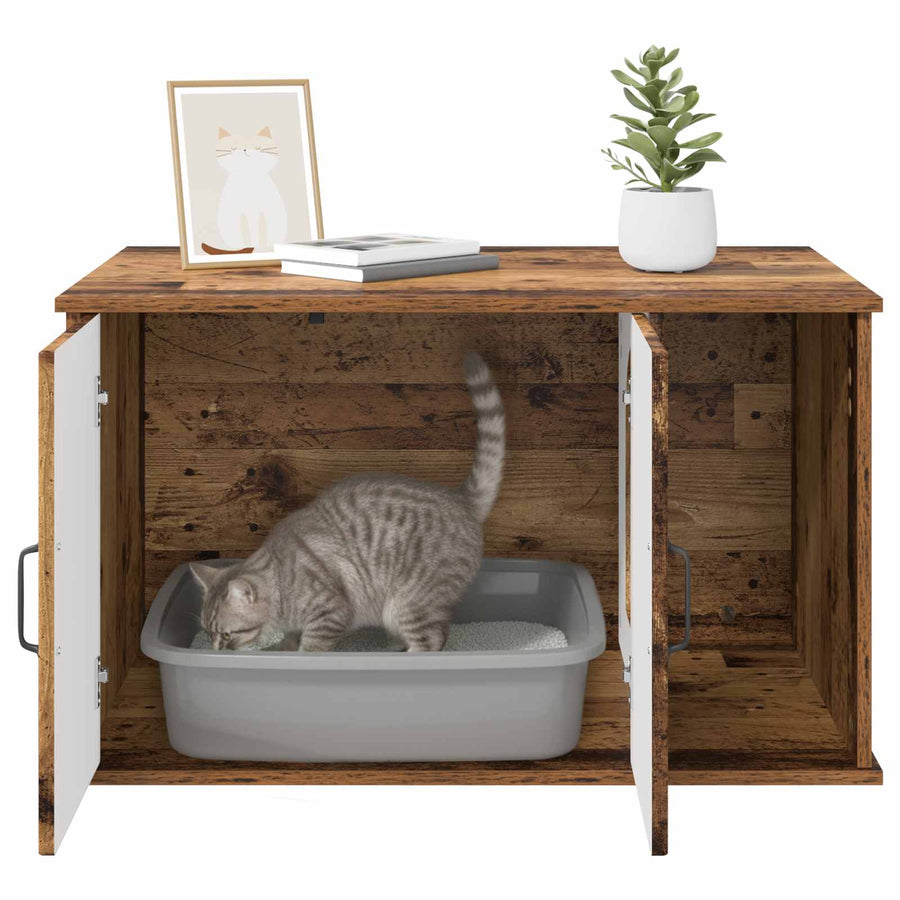 Kattenhuis Oudhout 85 x 55 x 50 cm Bewerkt hout