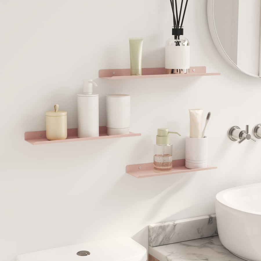 Wandplank met plank Wandgemonteerd 3 pcs Roze 40 x 9 x 2,5 cm