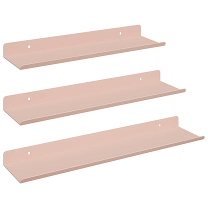 Wandplank met plank Wandgemonteerd 3 pcs Roze 40 x 9 x 2,5 cm