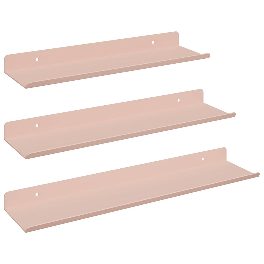 Wandplank met plank Wandgemonteerd 3 pcs Roze 40 x 9 x 2,5 cm