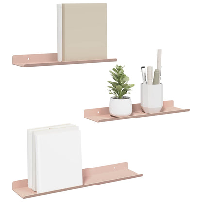 Wandplank met plank Wandgemonteerd 3 pcs Roze 40 x 9 x 2,5 cm